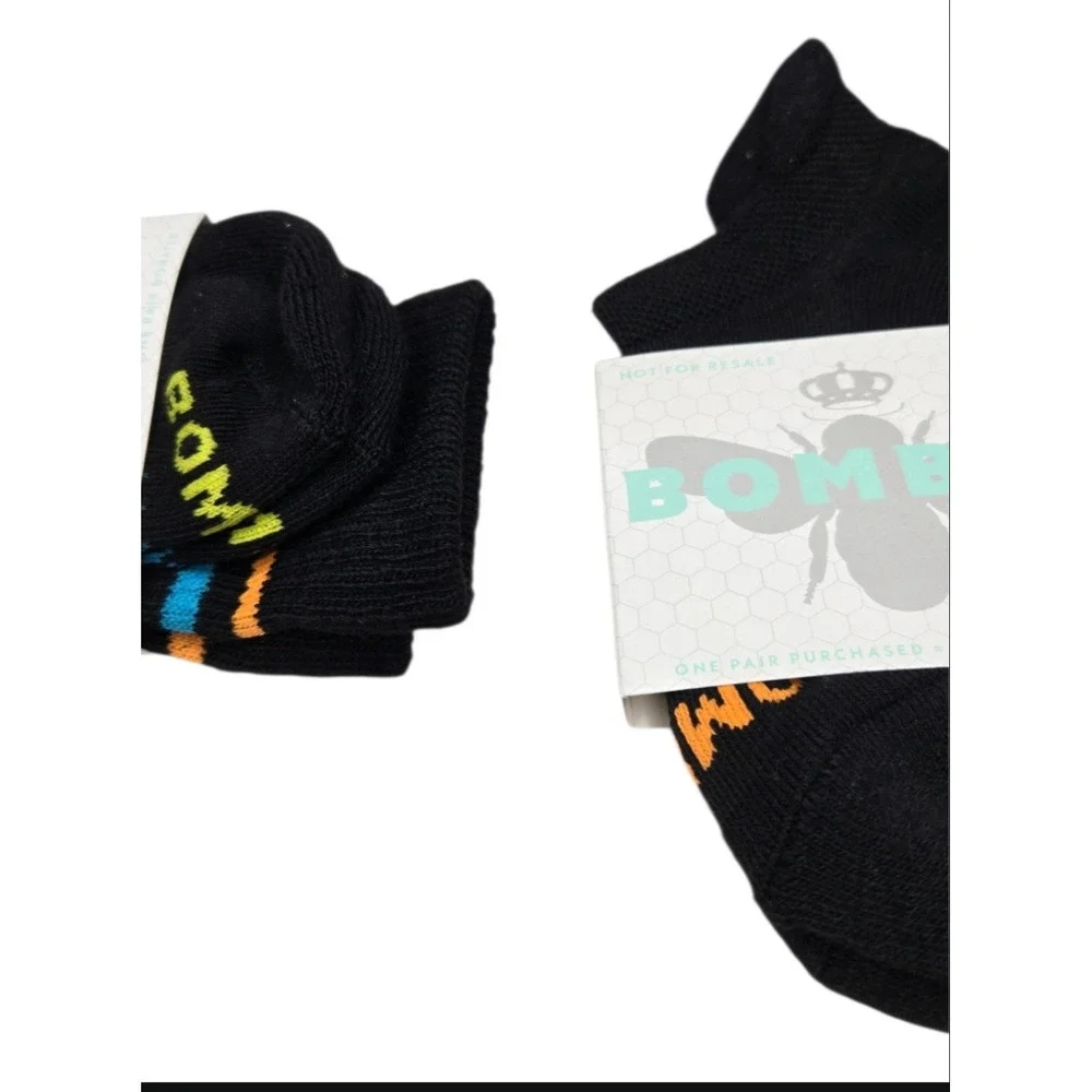 Bombas Socks NWT Lot 2 Pair XS Unisex Crew & Ankle Black Antimicrobial
